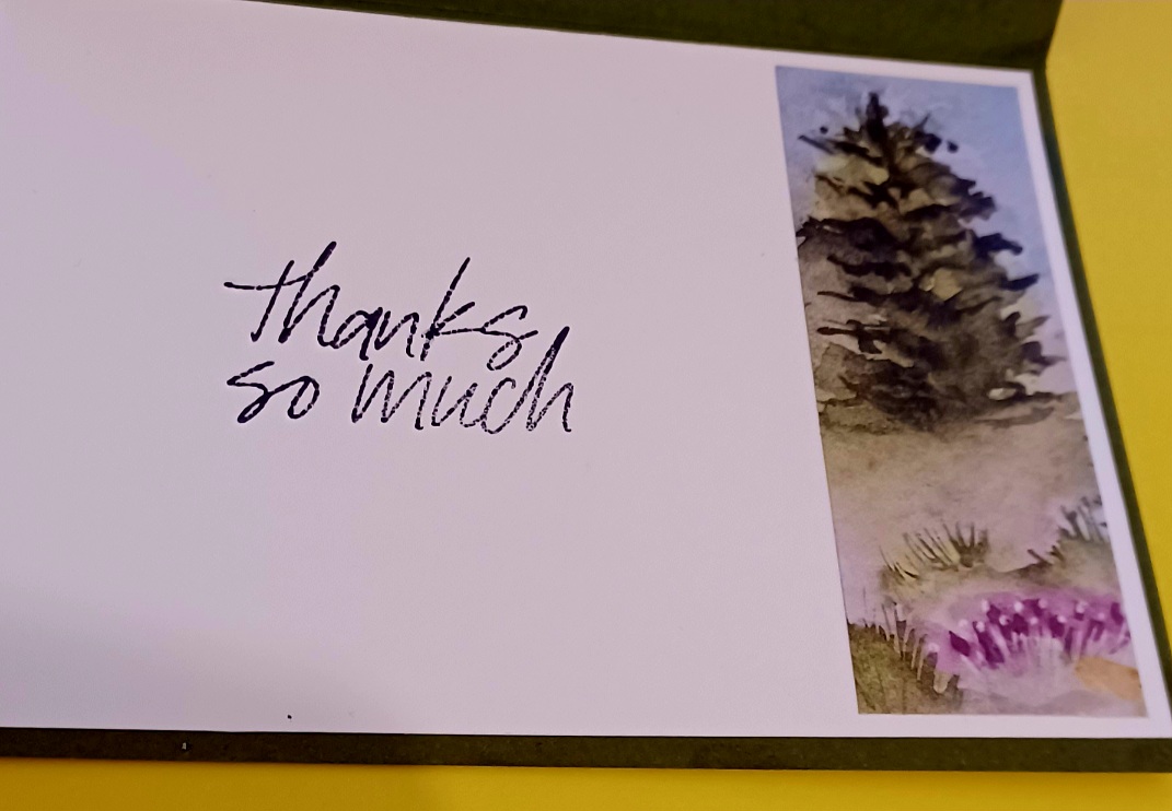 Inside of my thank you card 