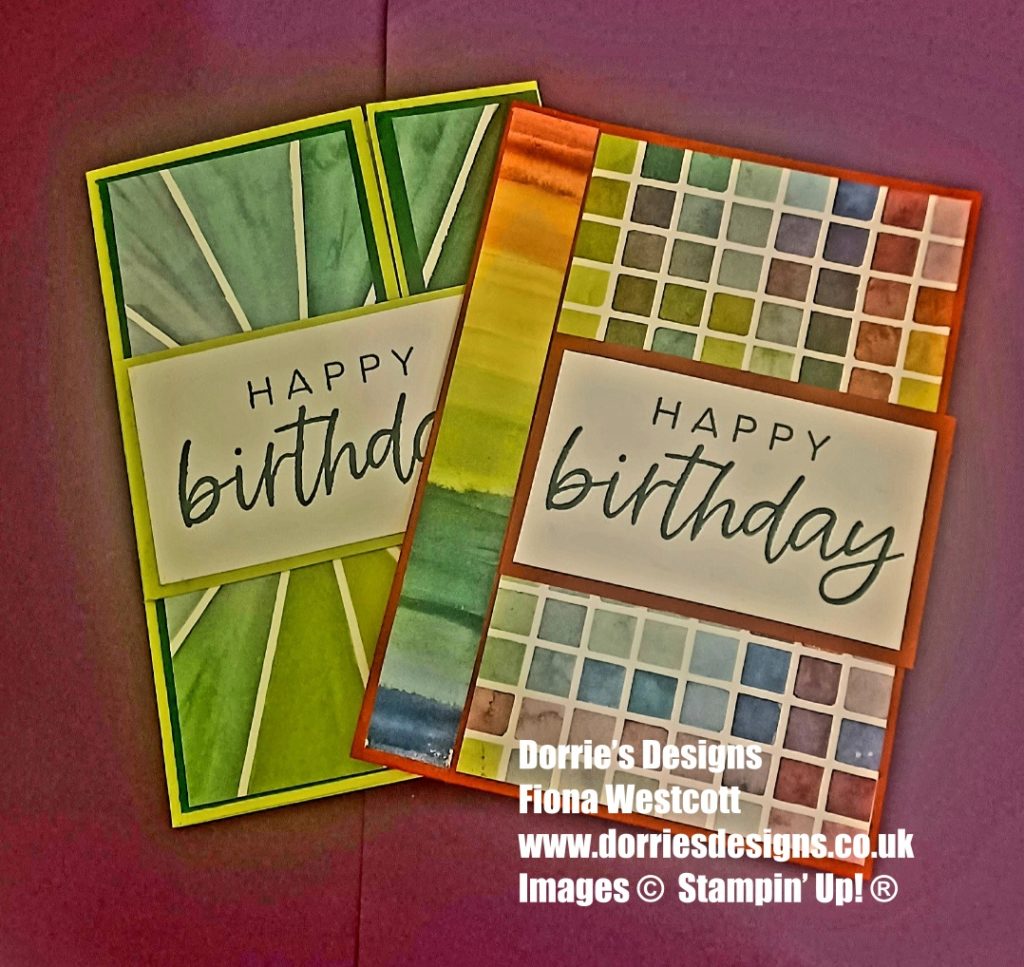 two quick fun fold birthday cards using Full Of Life patterned paper