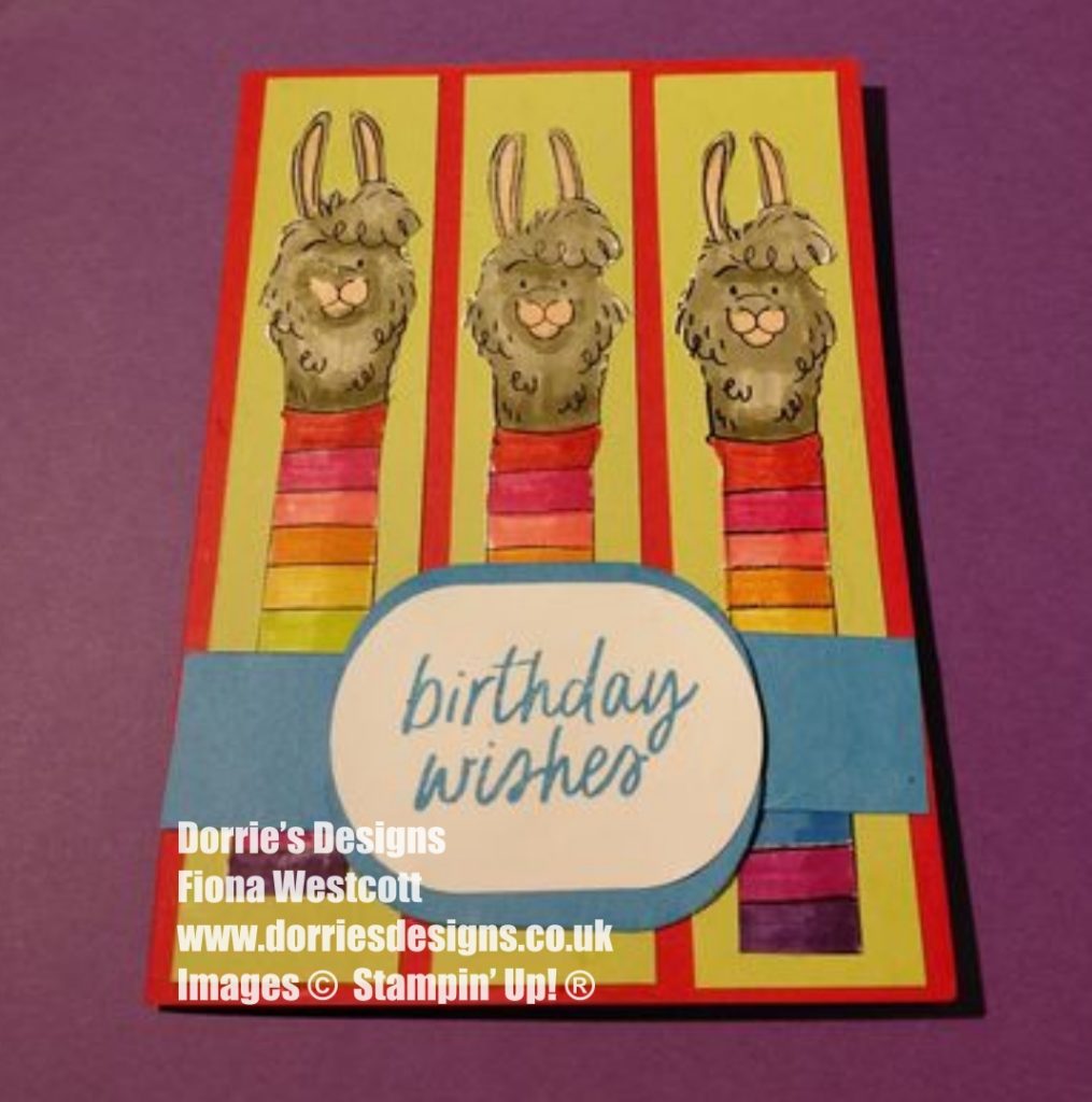 llama card using a sketch